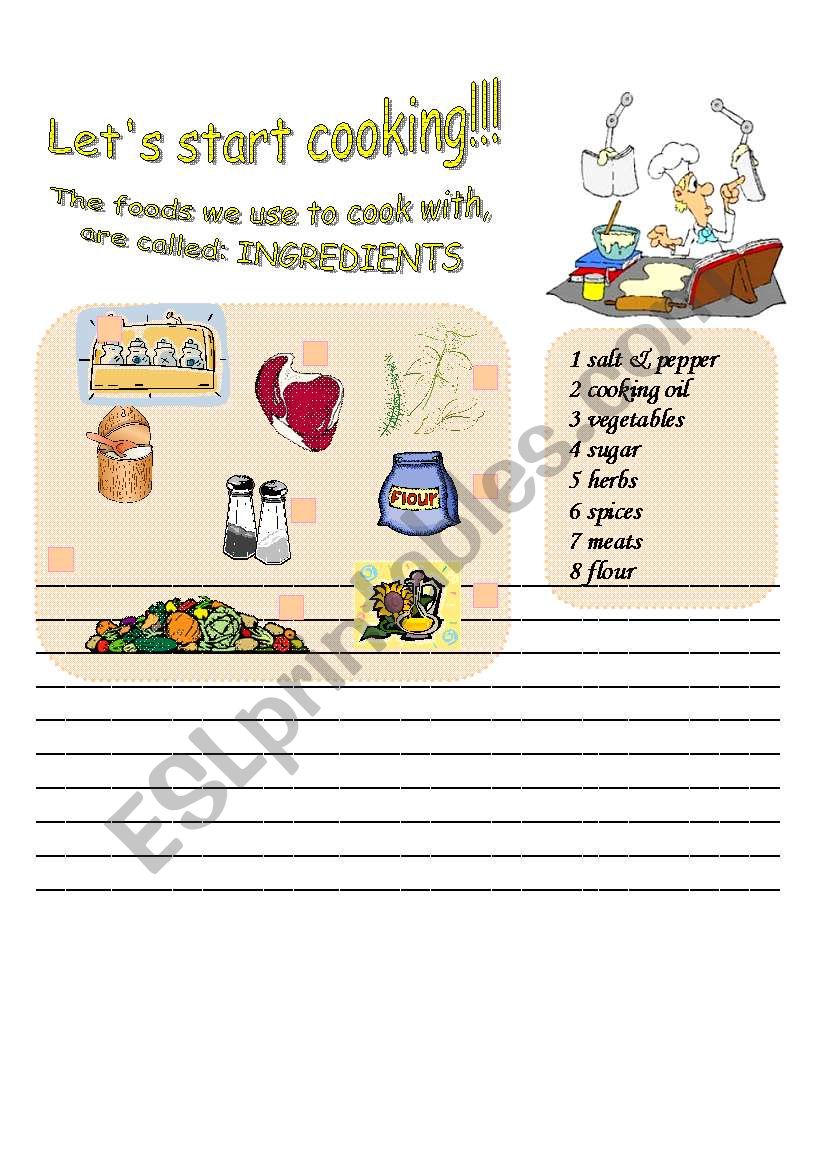 How to make a recipe [2] worksheet